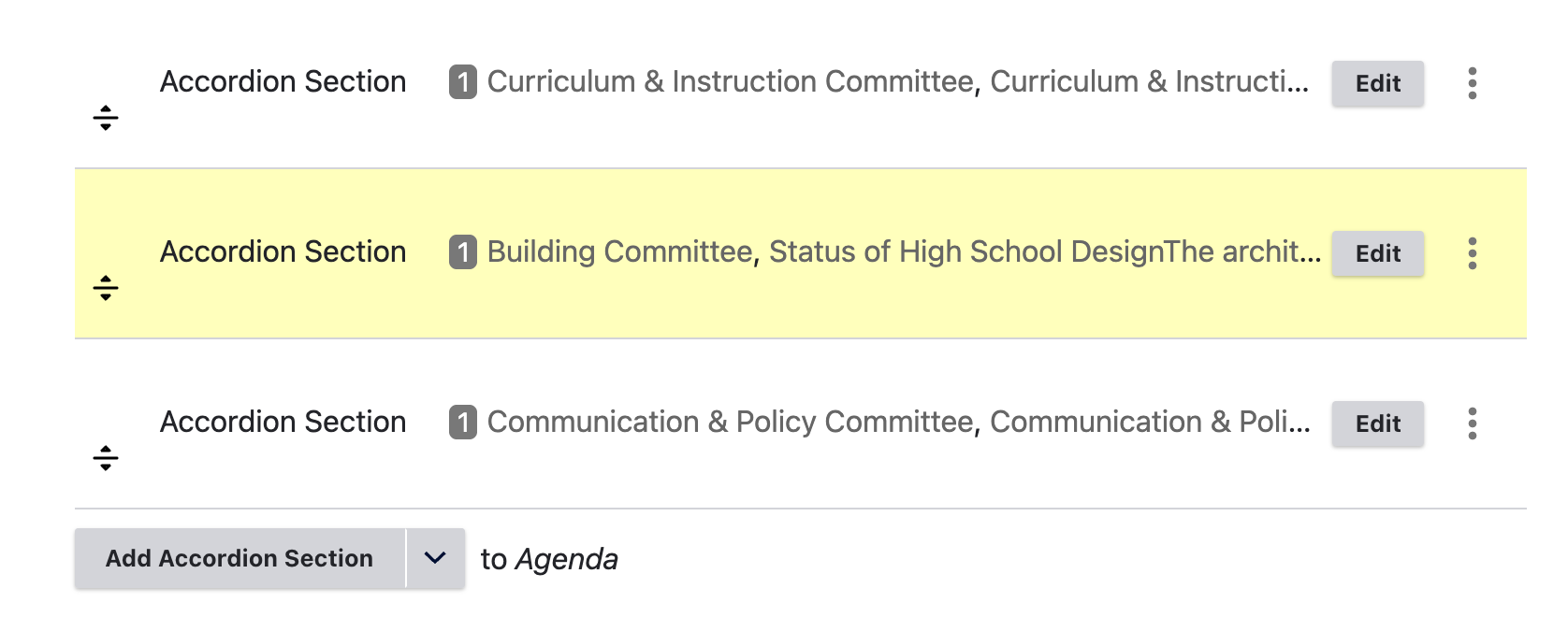 Building Committee section moved upward.